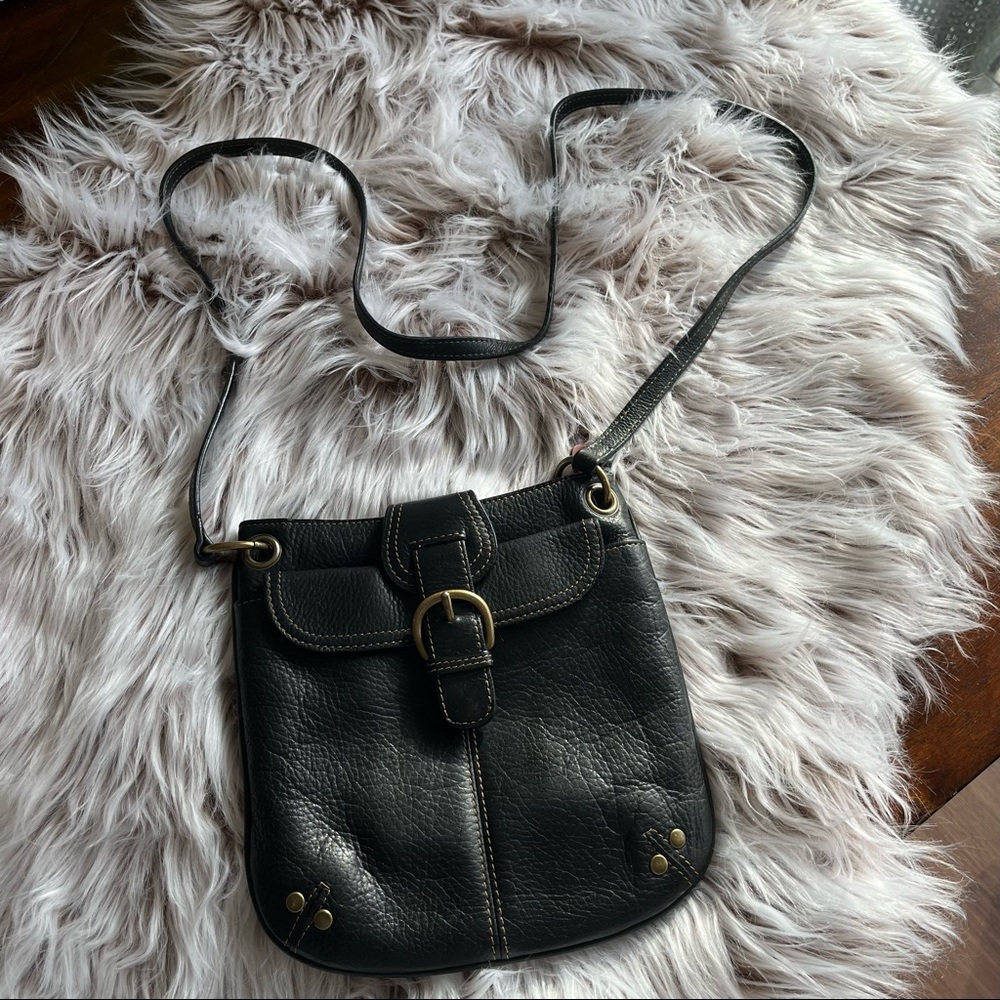 Fossil Black Leather Crossbody Purse